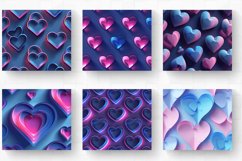 Neon Pink Blue Heart 3D Papers Tumbler Wrap, 20oz Skinny Tum Product Image 2