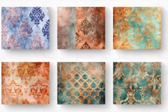 Watercolor and Copper Damask Tumbler Wrap, 20oz Skinny Tumbl Product Image 2