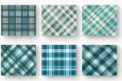 Teal and Blue Grey Plaid Tumbler Wraps, 20oz Skinny Tumbler Product Image 2
