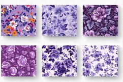 Purple Floral Print Fabric Tumbler Wrap, 20oz Skinny Tumbler Product Image 2