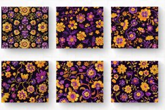 Purple Yellow Floral Embroidery Tumbler Wrap, 20oz Skinny Tu Product Image 2