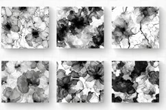 Black &amp; White Alcohol Ink Floral Tumbler Wrap, 20oz Skinny T Product Image 2