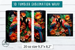 Tropical tumbler wrap | 3d sublimation tumbler designs Product Image 5