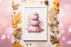 Pink Pumpkins Clipart, Pink Halloween PNG Product Image 2