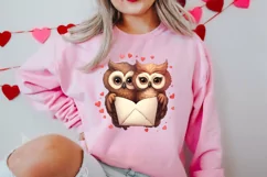 Couple Owl Valentines Day Clipart, Couple Owl Clipart Product Image 2