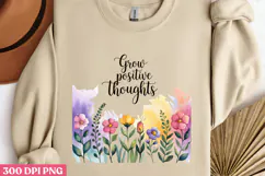 Grow positive thoughts PNG, Mental Health Sublimation PNG Product Image 1