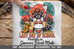 Last Day of School PNG, Western Cowboy Raccoon Sublimation Product Image 1