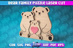Bear Family Puzzle Laser Cut | Puzzle Laser Cut Design |CNC Product Image 1