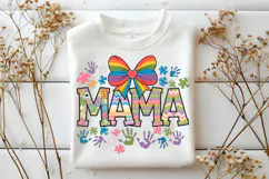 Retro Mama Png, Floral Mama PNG, Product Image 1