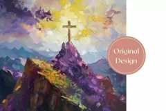 Easter Tumbler Sublimation, Cross Tumbler Wrap Design PNG Product Image 2