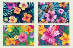 Bright Tropical Flowers Cutting Boards sublimation Design Product Image 2