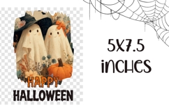 Happy Halloween Towel Template, Cute Halloween Ghosts PNG Product Image 2