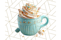 Pastel Coffee Mug Clipart PNG, Latte Iced Coffee Tea Cups Product Image 2