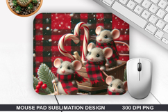 Mice Mouse Pad Sublimation, Christmas Mouse Pad PNG Product Image 1