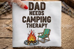 Dad Needs Camping Therapy PNG Father Day Sublimation Design Product Image 3