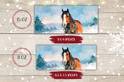Watercolor Christmas Horse Mug, Winter Animals Mug Wrap Product Image 2