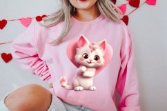 Valentine Cat Peeking Around Clipart Product Image 2