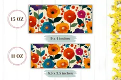 Floral Mug Template, Colorful Flowers Mug PNG, Floral Print Product Image 2