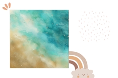 Watercolor Blue Pillow Case, Abstract Pillow Design Product Image 2
