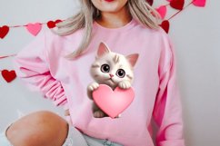 Valentine Cat Peeking Around Clipart Product Image 2
