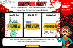 4th of July Firework Craft for Preschoolers Worksheet Product Image 2