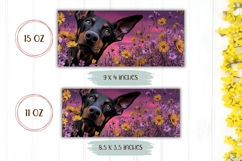 Doberman Mug Design, Flowers Mug Print, Doberman Dog PNG Product Image 2