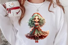 Christmas Little Girl Clipart Sublimation, Christmas PNG Product Image 2
