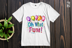 Colorful Balloon What Fun Quote Clipart Sublimation PNG Product Image 2
