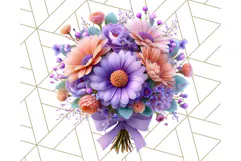 Pastel Flower Bouquet PNG Clipart, Elegant Floral Art Product Image 2