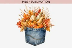 Autumn denim pocket png design for T-shirts Product Image 2
