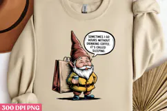 Gnome with bag PNG,Funny Gnome Love Coffee Sublimation Product Image 1
