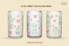 Cute Cactus Wrap For Libbey Can Glass SVG | 16 oz Product Image 3