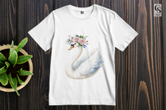 Floral Swan Clipart PNG Product Image 2