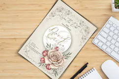 Vintage Floral Wedding Invitation Canva Template Romantic Product Image 2