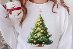 Watercolor Christmas tree clipart, Christmas tree Clipart Product Image 2