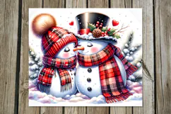 Cute Christmas snowman | Skinny tumbler sublimation design Product Image 2