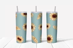 Cute cows and sunflowers Skinny tumbler wrap design Product Image 3
