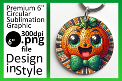 Chic Round Design Keychain Artwork , Cute Pumpkin Product Image 1