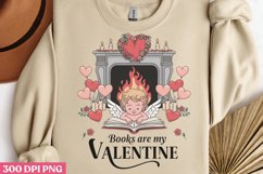 Books are my valentine PNG, Sweet Valentines Sublimation PNG Product Image 2
