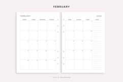 2030 Monthly Calendar on Two Pages with Notes, Printable Product Image 2