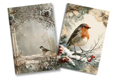 Winter Robin Woodland Junk Journal Pages Product Image 2