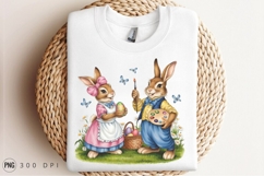 Easter Bunnies Painting Eggs Sublimation PNG Product Image 3