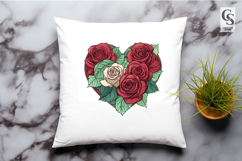 Heart Rose Floral Illustration Clipart Sublimation PNG Product Image 3
