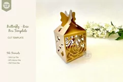 Butterfly top box template - gift box, treat box, favor box Product Image 2
