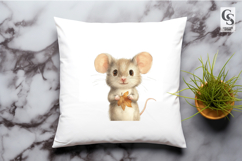 Cute Mouse Leaf Clipart Sublimation PNG Product Image 3