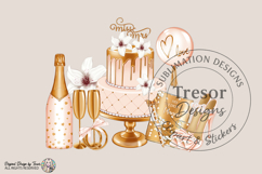 Champagne Wedding Planner PNG Bride Clipart Sublimation Product Image 1