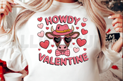 Highland Cow Howdy Valentine Sublimation PNG Design Product Image 2