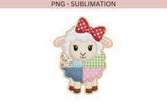 Patchwork sheep png design for T-shirts Product Image 2