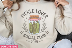 Pickle Lover Social PNG, Coquette Bow Positive Funny Sublima Product Image 1