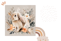 Easter Bunny Pillow Case, Floral Pillow Sublimation Product Image 2